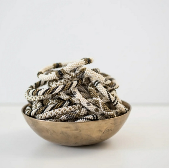 PURPLE & GOLD -Original Roll-On® Bracelets, 7" round, made in Nepal #2(3 pieces) - Picture 6 of 7